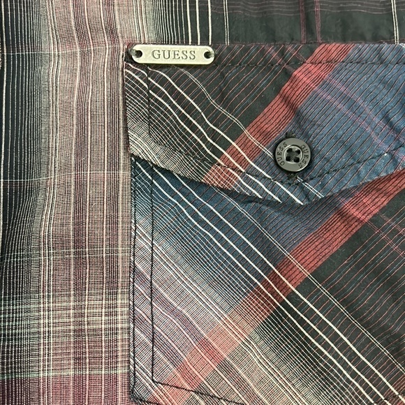 Guess Multi-Color Button Up Long Sleeve Sz L - Picture 5 of 7